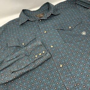 Ariat Broderick Men's Medium Bitter Chocolate Western Pearl Snap Shirt 10046226